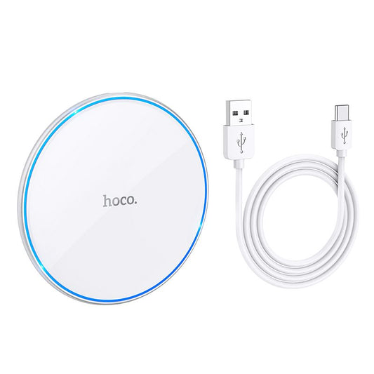 Ładowarka Sieciowa Bezprzewodowa HOCO CW6 Pro, 15W, 1.67A, Biała