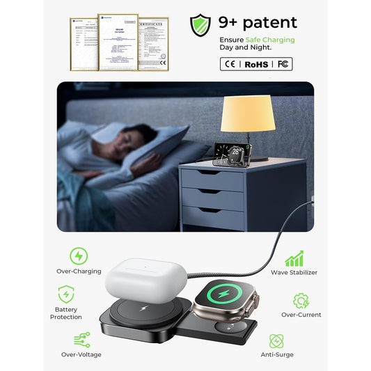 Ładowarka Sieciowa Bezprzewodowa Lisen 2w1, 15W, 1.67A, Czarny YL0324100013