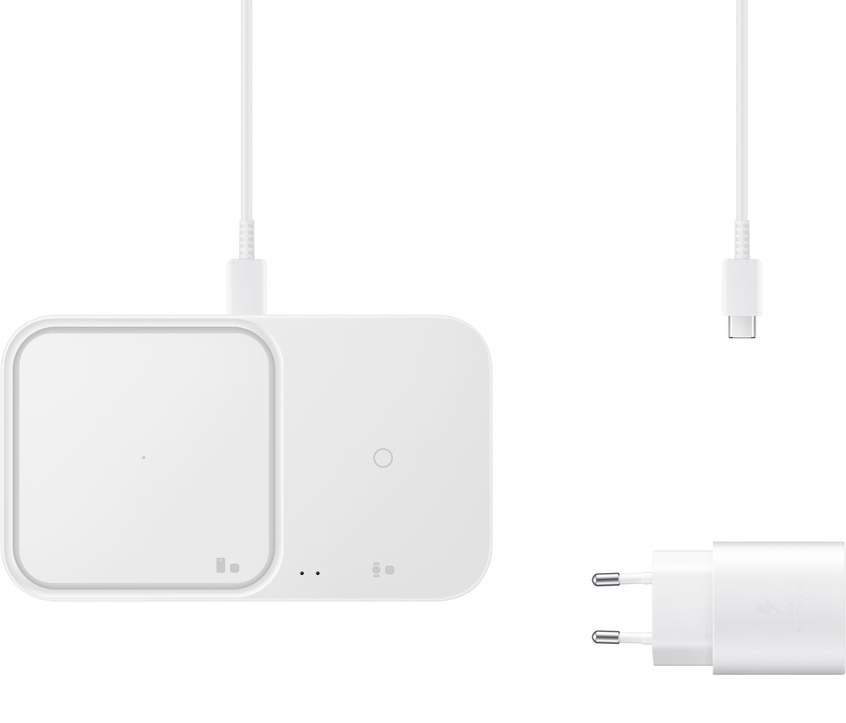 Ładowarka sieciowa bezprzewodowa Samsung Duo, 15W, 1,67A, Biała, Odnowiona EP-P5400TWEGEU