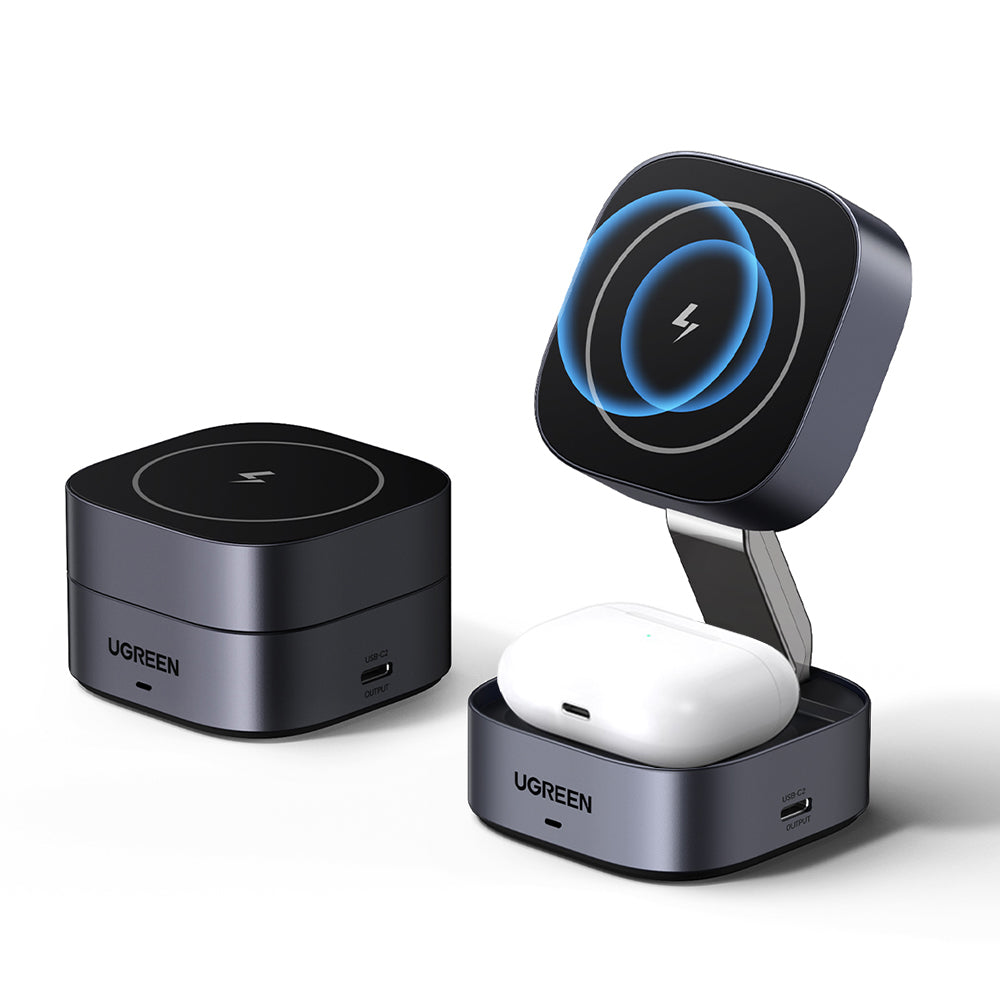Ładowarka Sieciowa Bezprzewodowa UGREEN W526 3w1, 20W, 1.67A, 1 x USB-C, Czarny