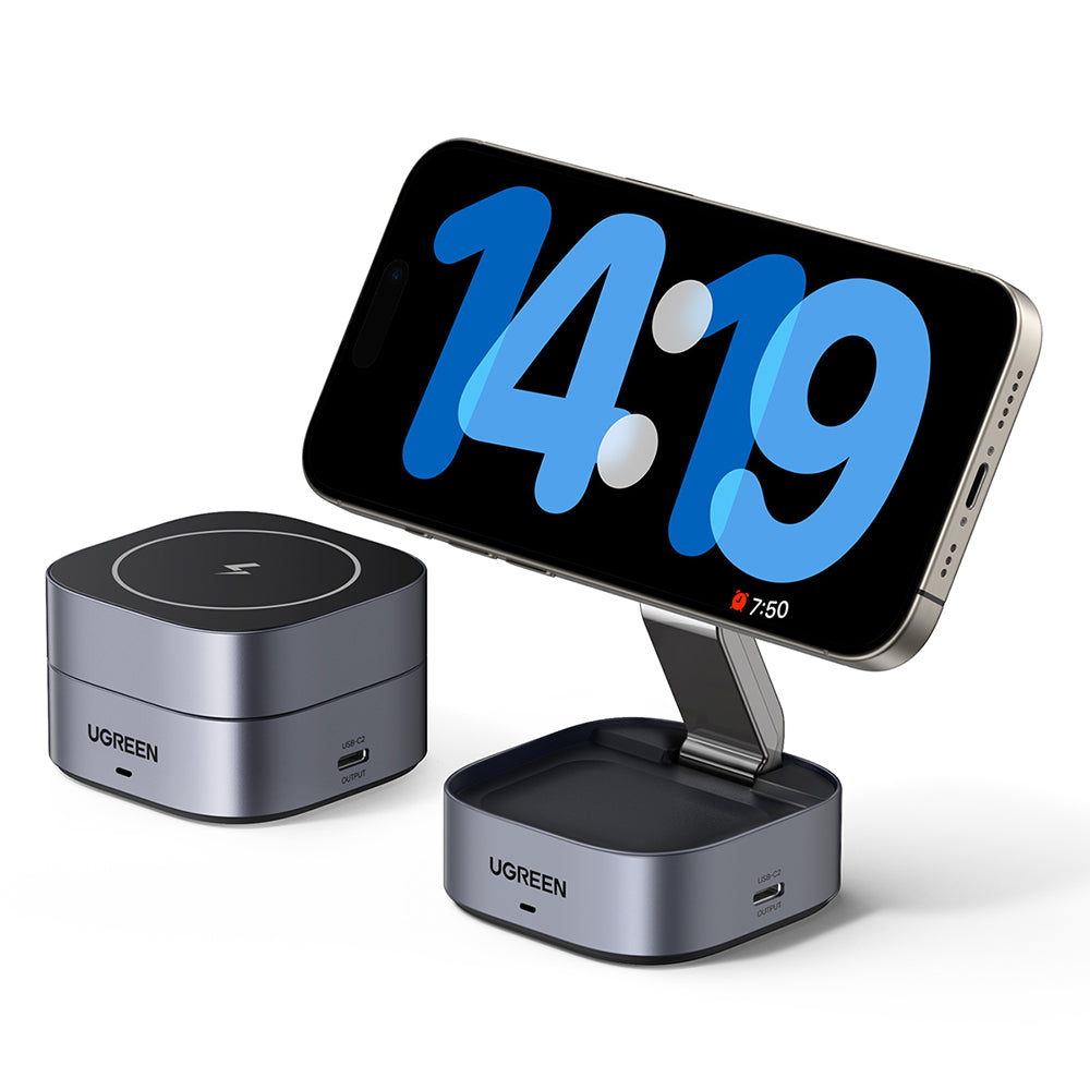 Ładowarka Sieciowa Bezprzewodowa UGREEN W526 3w1, 20W, 1.67A, 1 x USB-C, Czarny