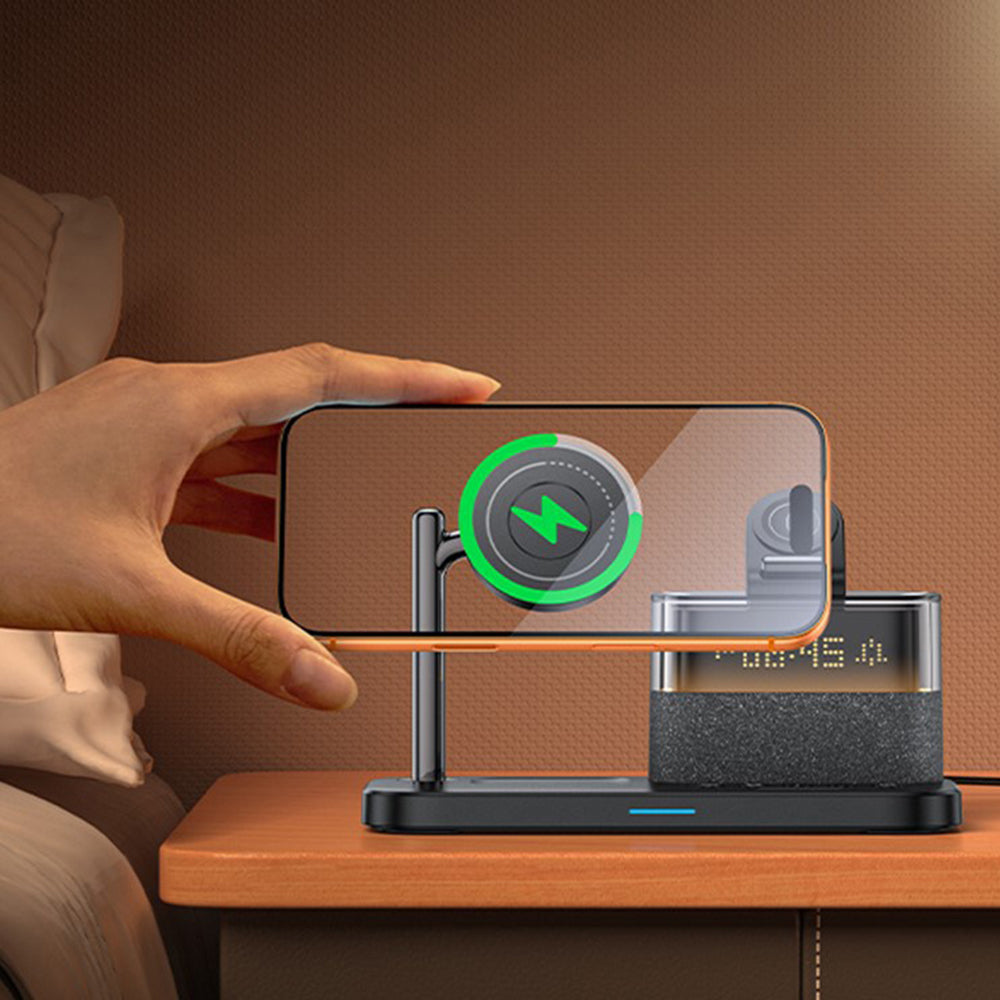 Ładowarka Sieciowa Bezprzewodowa Yesido DS37 Display 3w1, 25W, 1.67A, Czarny