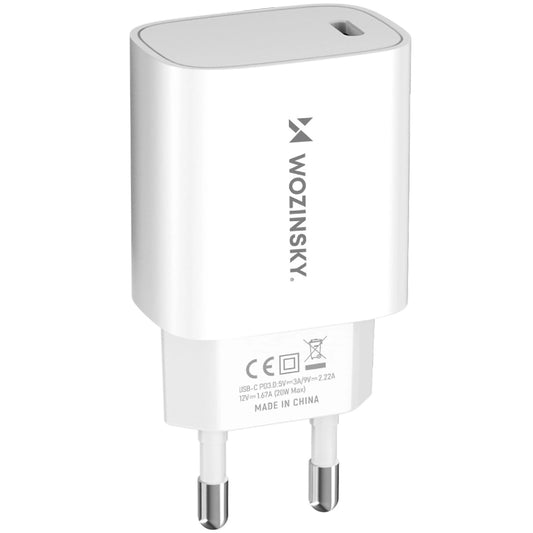 Ładowarka sieciowa WZK WGWCCW, 20W, 3A, 1 x USB-C, Biała