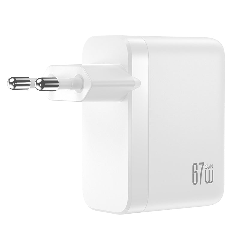 Ładowarka sieciowa XO Design CE39, 67W, 3A, 1 x USB-A - 3 x USB-C, Biała