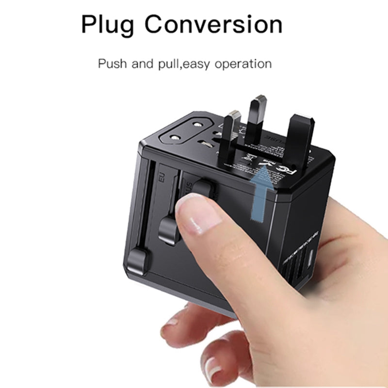 Ładowarka sieciowa Yesido MC10 Travel, 12W, 2.4A, 1 x USB-C - 3 x USB-A, Czarny
