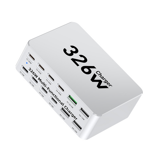 Ładowarka stacja OEM WLX-818E, 326W, 3.25A, 4 x USB-A - 8 x USB-C, Biała