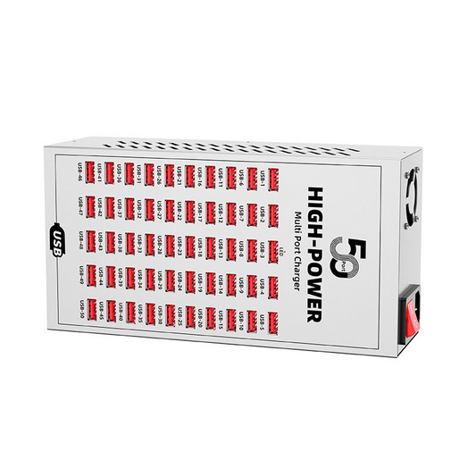 Ładowarka stacja OEM WLX-T2A, 200W, 2.4A, 50 x USB-A, Srebrny