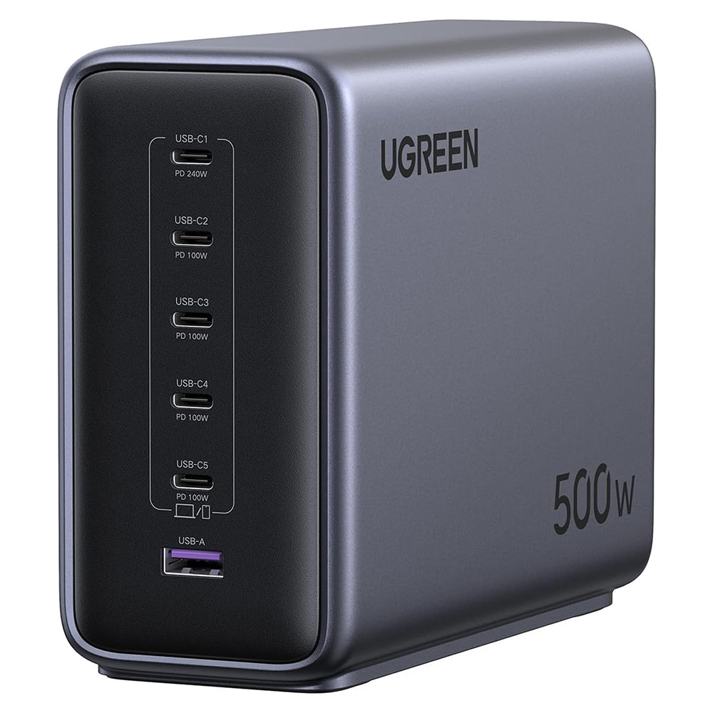 Ładowarka Stacja UGREEN Nexode X759 (55550B), 500W, 5A, 1 x USB-A - 5 x USB-C, Szary