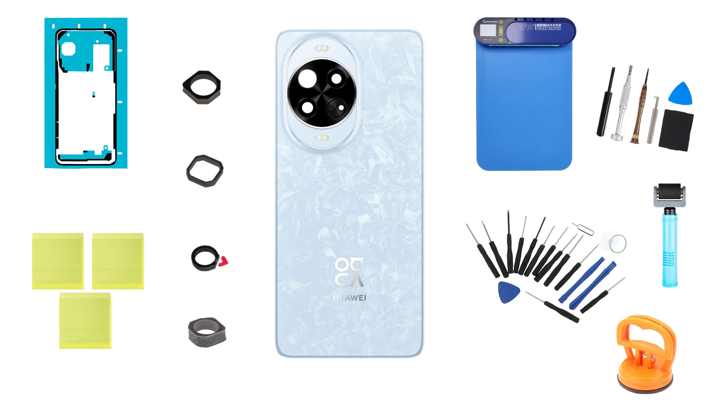 Zestaw tylnej pokrywy baterii Huawei nova 14 Pro Crystal Blue Service Pack oraz dedykowane narzędzia serwisowe