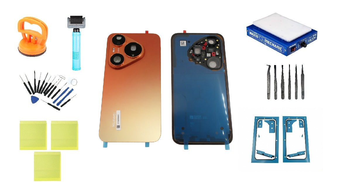 Zestaw tylnej klapki baterii Huawei Pura 90s Pro Orange Soda Service Pack i dedykowane narzędzia serwisowe