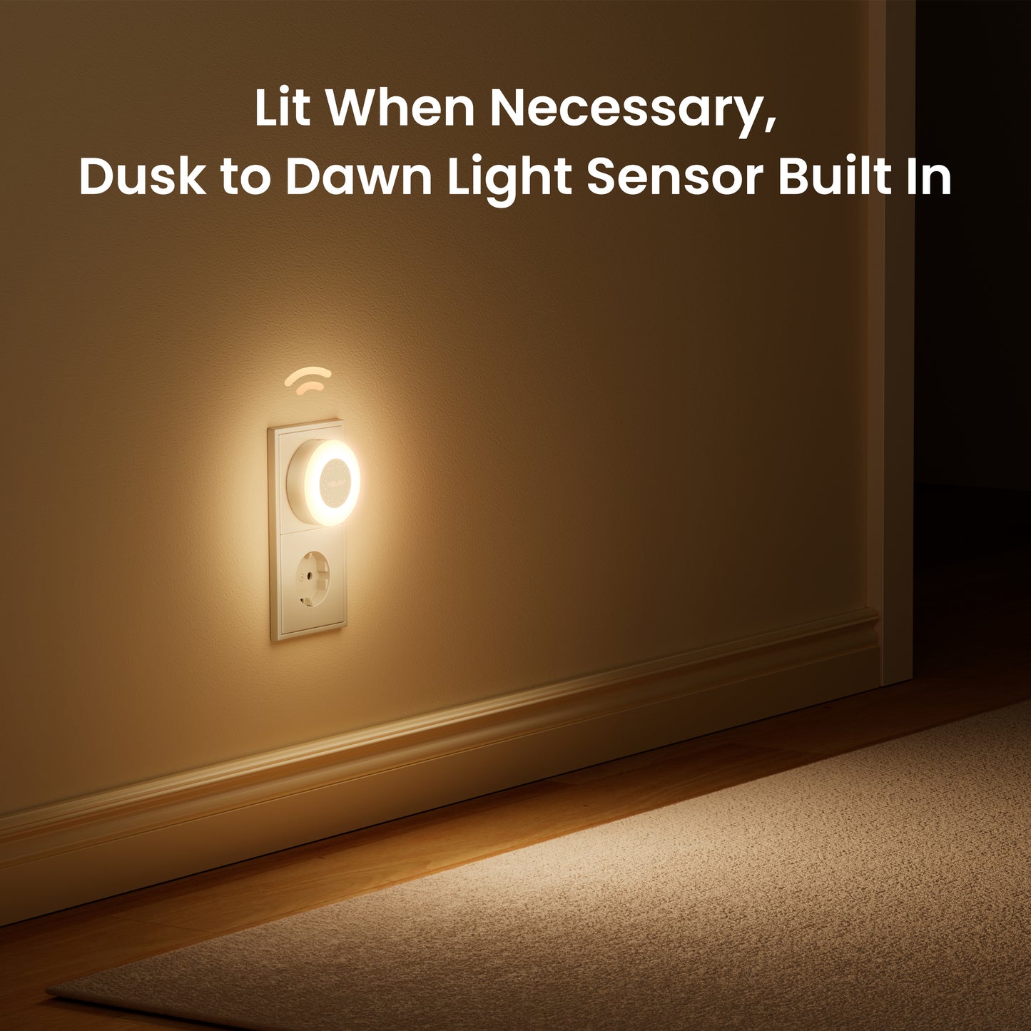 Lampa nocna LED Yeelight Plug-in Nightlight, 0.25W, 2700K, z czujnikiem, biała YLYYD-0021