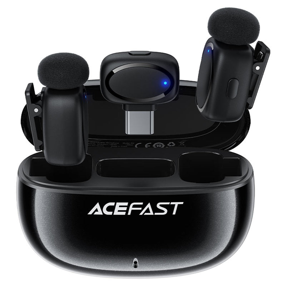 Lavalier Acefast R2, USB-C, Zestaw 2 sztuki, Czarny