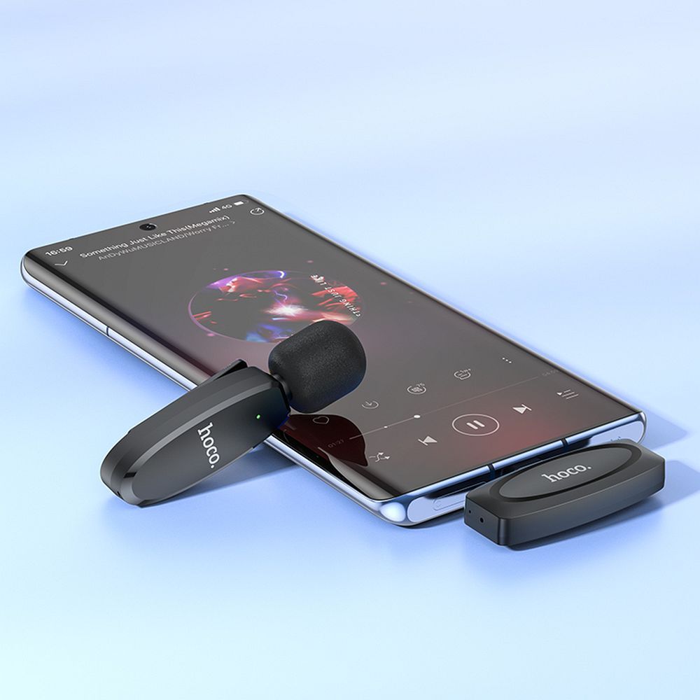 Mikrofon krawatowy HOCO L15, USB-C, Czarny