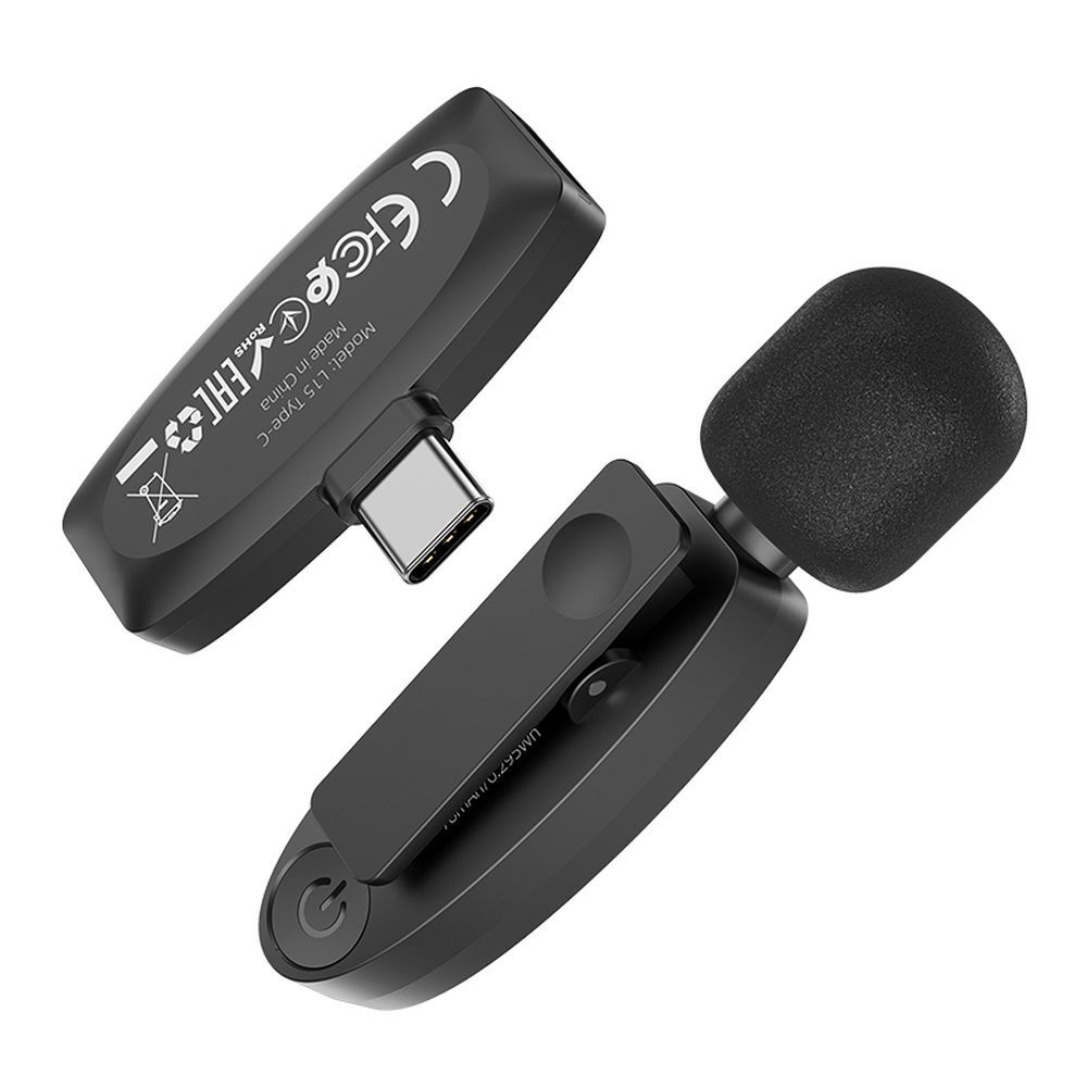 Mikrofon krawatowy HOCO L15, USB-C, Czarny