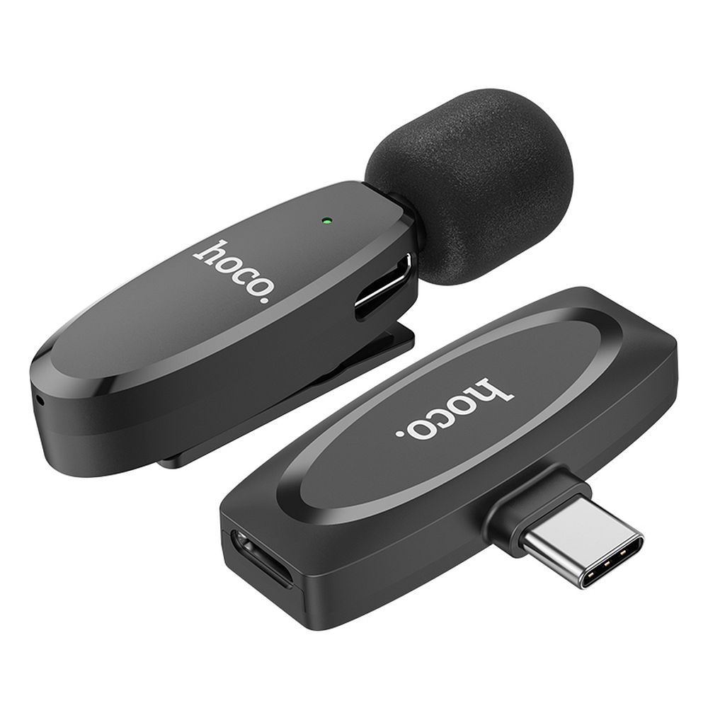 Mikrofon krawatowy HOCO L15, USB-C, Czarny