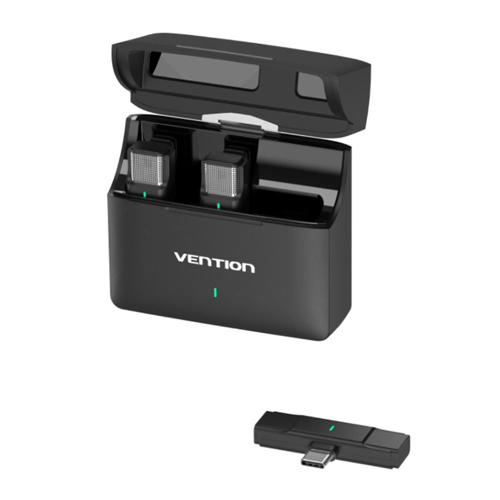 Lavaliera Vention Clip-On, USB-C, Zestaw 2 sztuki, Czarna
