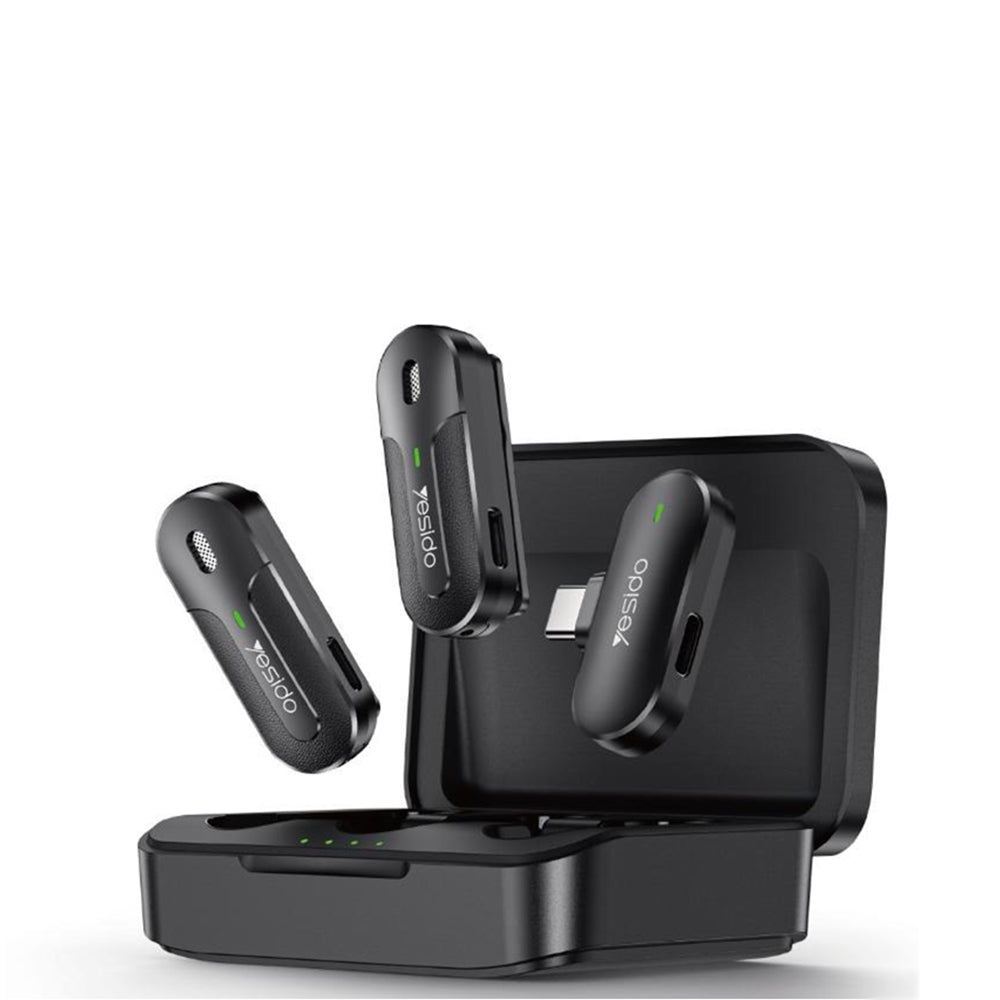 Lavalier Yesido KR17, USB-C, Zestaw 2 sztuki, Czarny