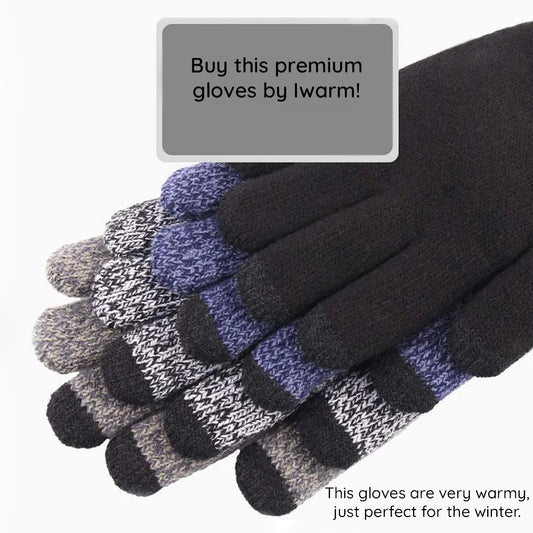 Rękawice zimowe dotykowe Iwarm ST0018, rozmiar 23 cm, szare