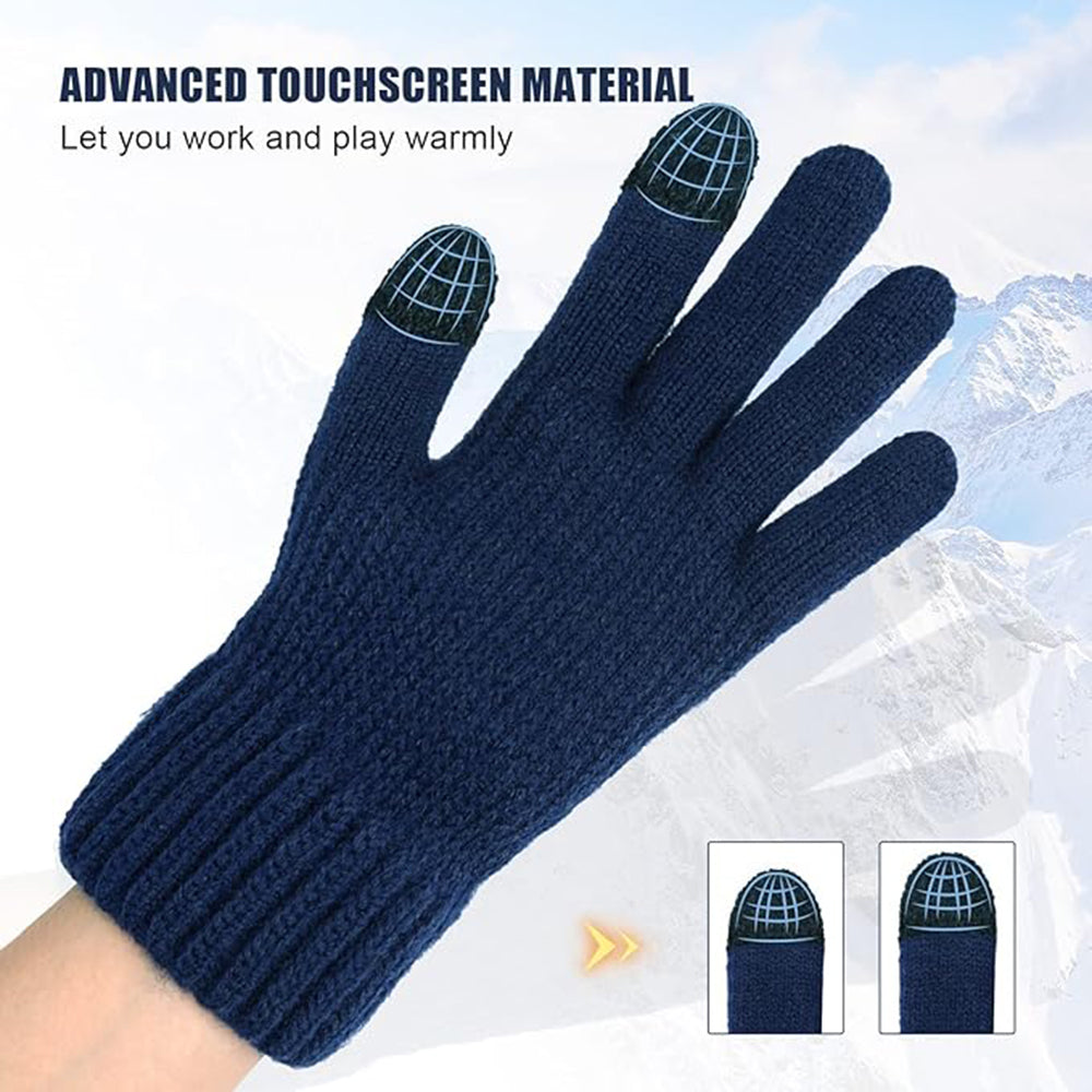 Rękawiczki zimowe dotykowe unisex Techsuit ST0012, rozmiar 22 cm, granatowe