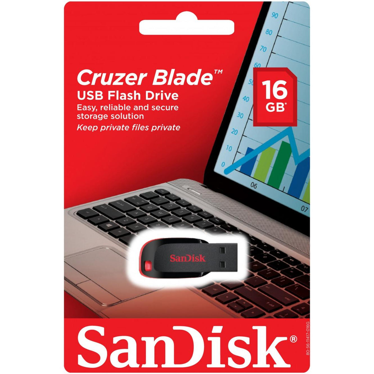 Zewnętrzna pamięć USB-A SanDisk Cruzer Blade, 16Gb SDCZ50-016G-B35