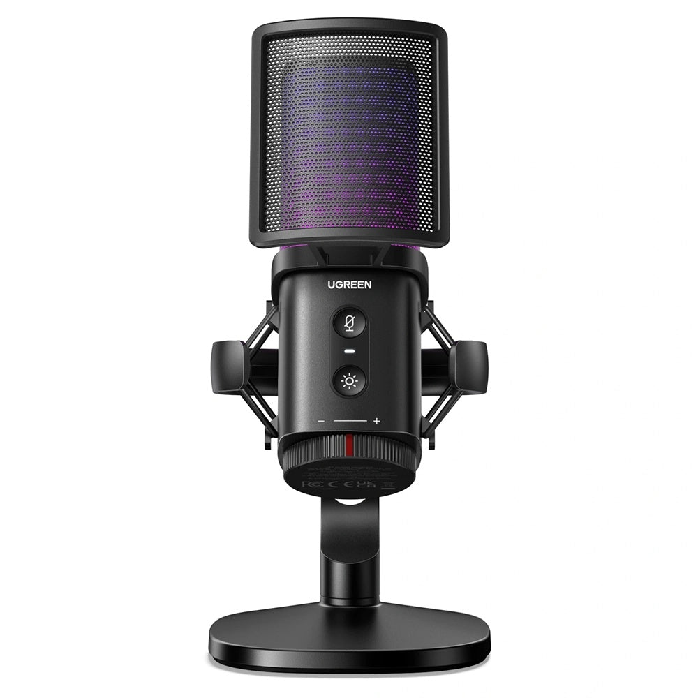 Mikrofon Kardioidalny UGREEN CM581 (65629), RGB, USB-C, 1.5m, Czarny