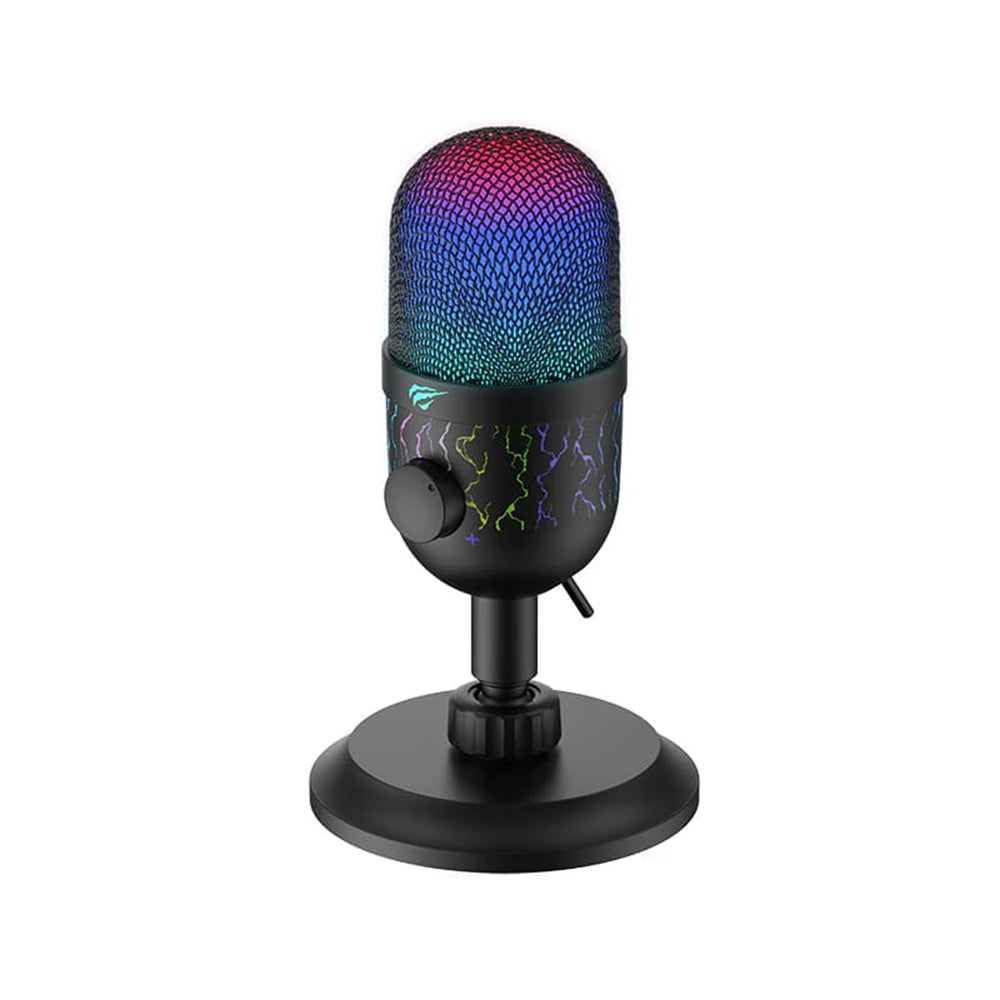 Mikrofon Gamingowy HAVIT GK52, RGB, USB-A, 1.8m, Czarny