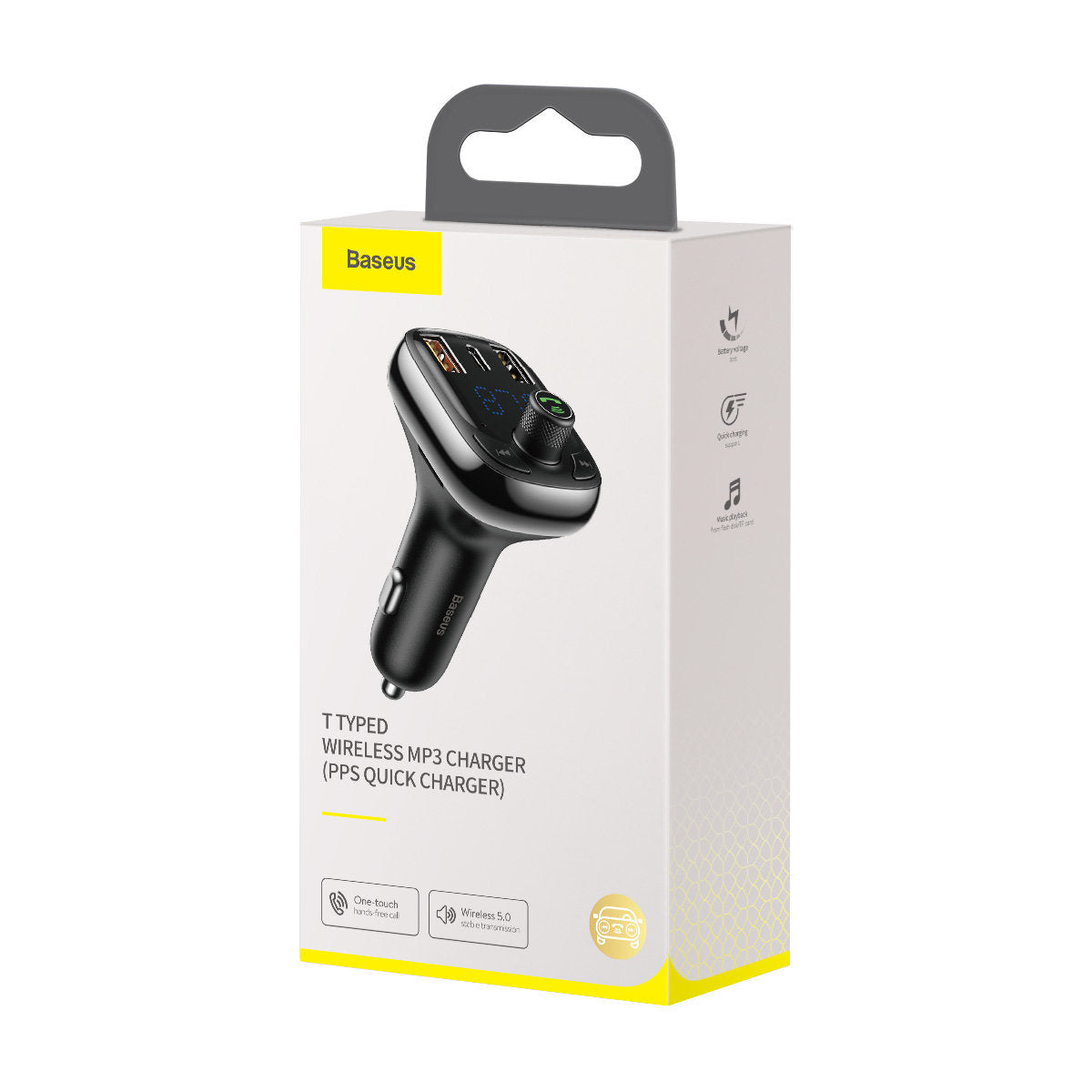 Baseus S-13 Bluetooth FM Modulator, 2 x USB-A - 1 x USB C - 1 x microSD CCMT000101