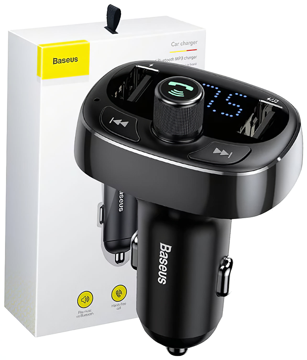 Modulator FM Bluetooth Baseus S-09, 2 x USB-A - 1 x microSD CCMT000301