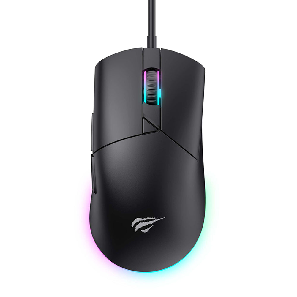 Mysz Gamingowa Przewodowa USB HAVIT MS1038, RGB, 1200DPI - 7200DPI, 1.6m, Czarna