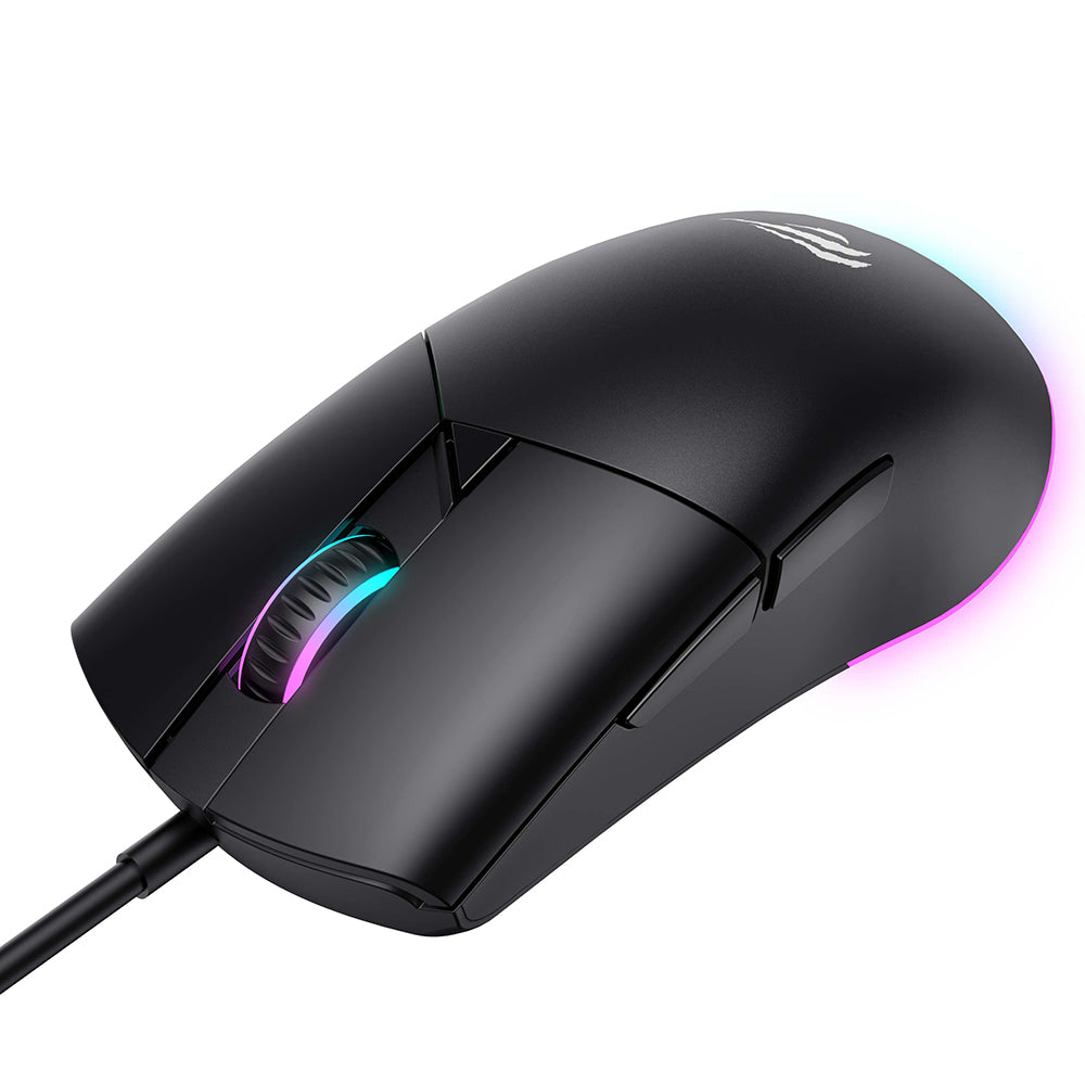 Mysz Gamingowa Przewodowa USB HAVIT MS1038, RGB, 1200DPI - 7200DPI, 1.6m, Czarna