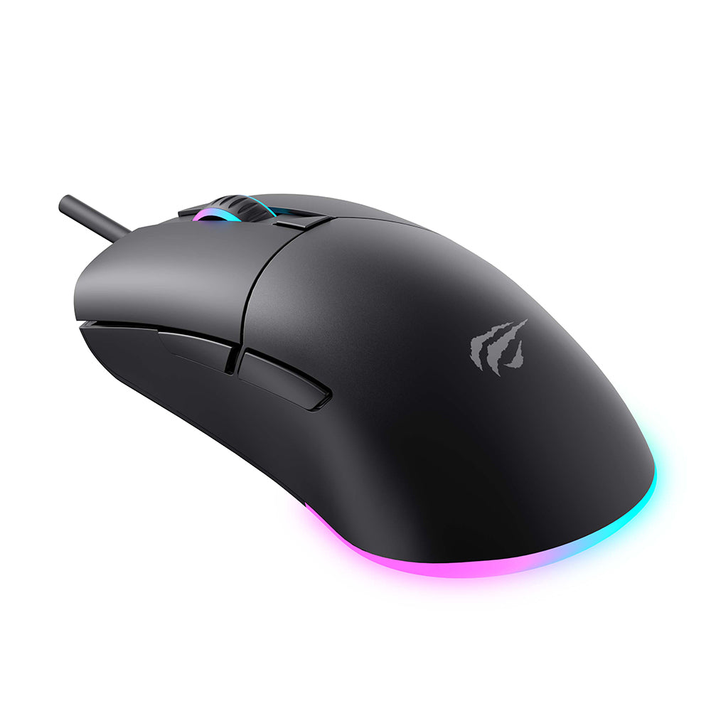 Mysz Gamingowa Przewodowa USB HAVIT MS1038, RGB, 1200DPI - 7200DPI, 1.6m, Czarna