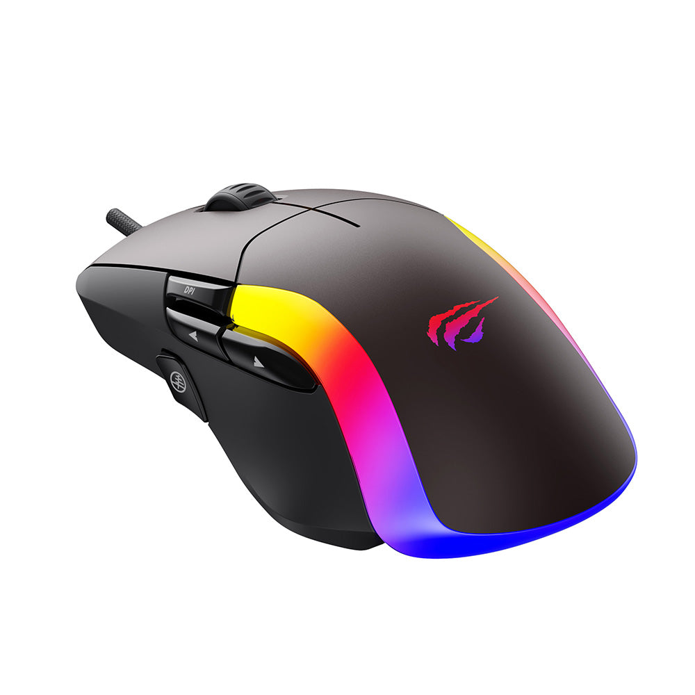 HAVIT MS959S Wired USB Gaming Mouse, RGB, 1200DPI - 8000DPI, 1.6m, Black Ochre