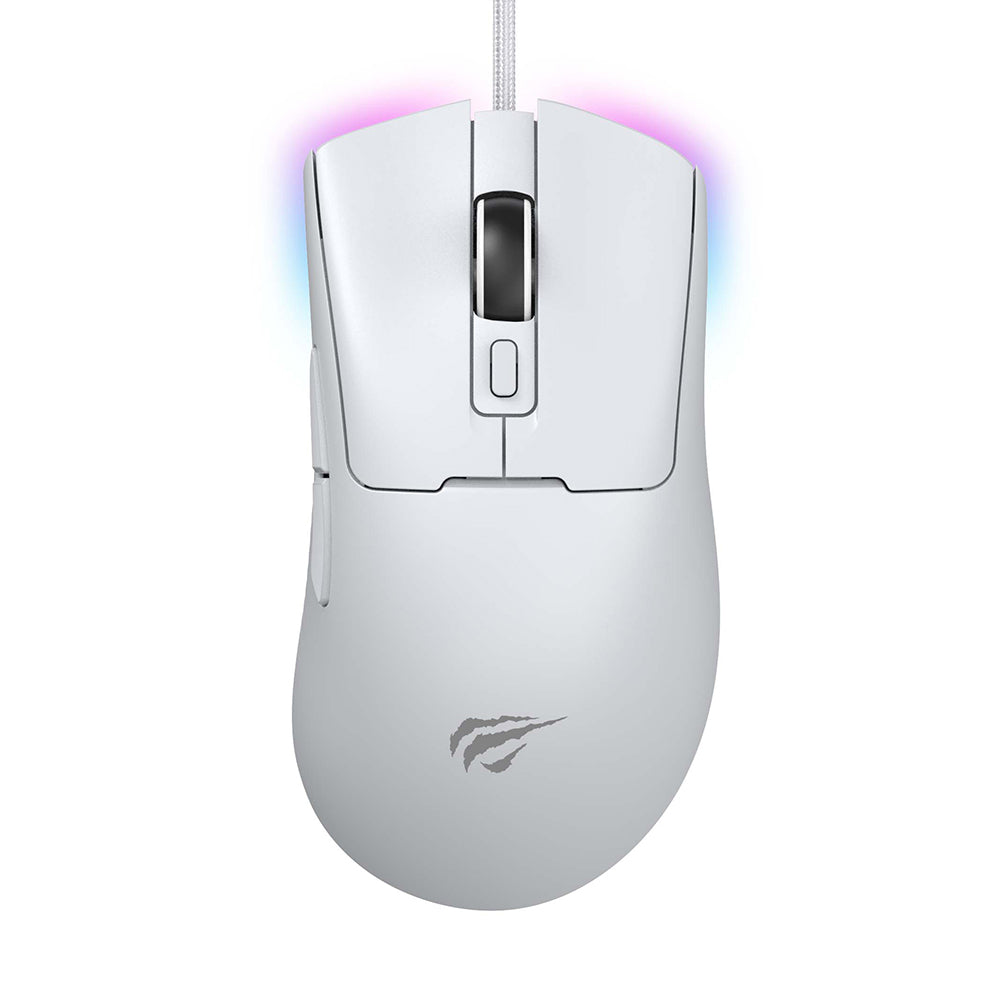 Mysz Gamingowa Przewodowa USB HAVIT MS966, RGB, 800DPI - 12000DPI, 1.6m, Biała