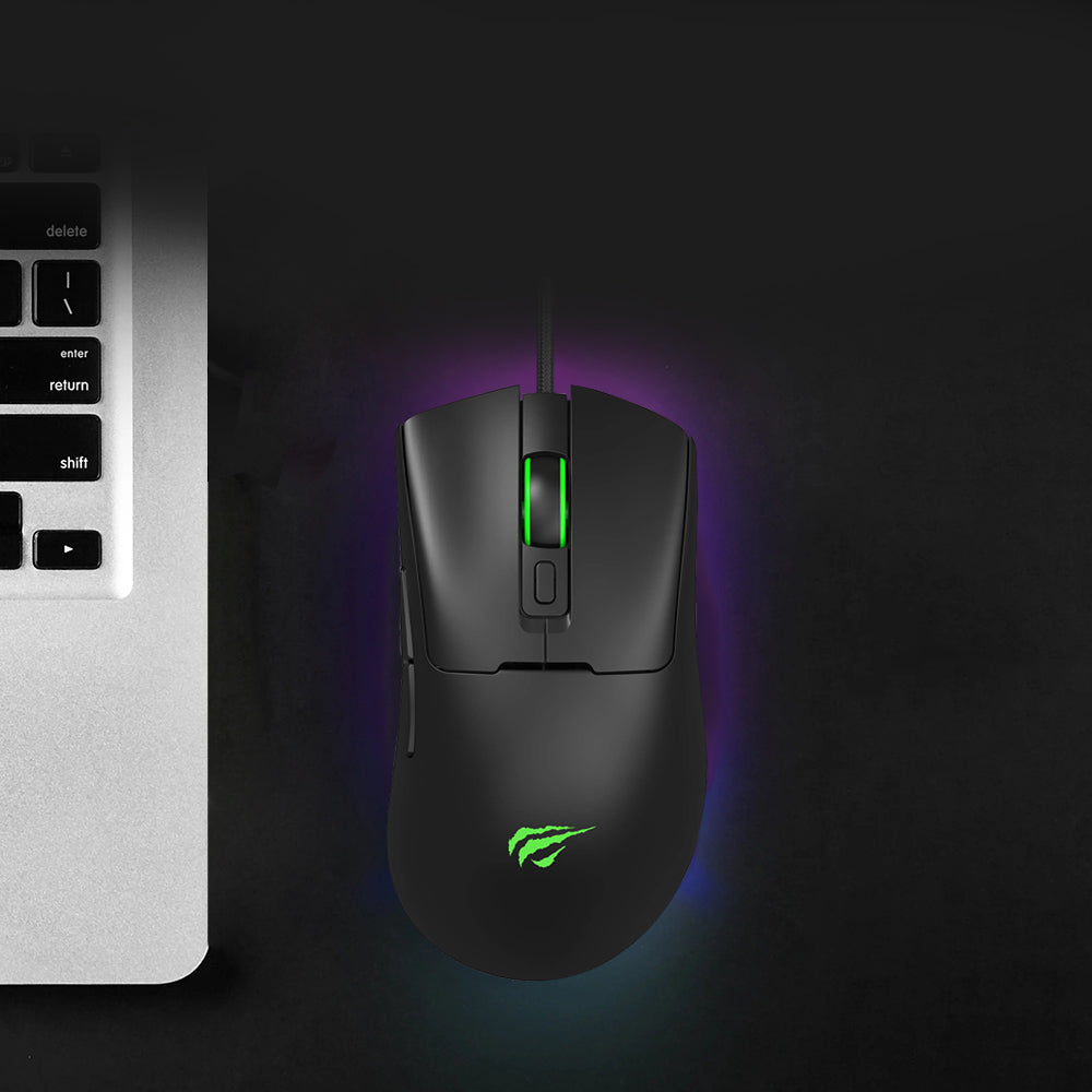 Mysz Gamingowa Przewodowa USB HAVIT MS966, RGB, 800DPI - 12000DPI, 1.6m, Czarna
