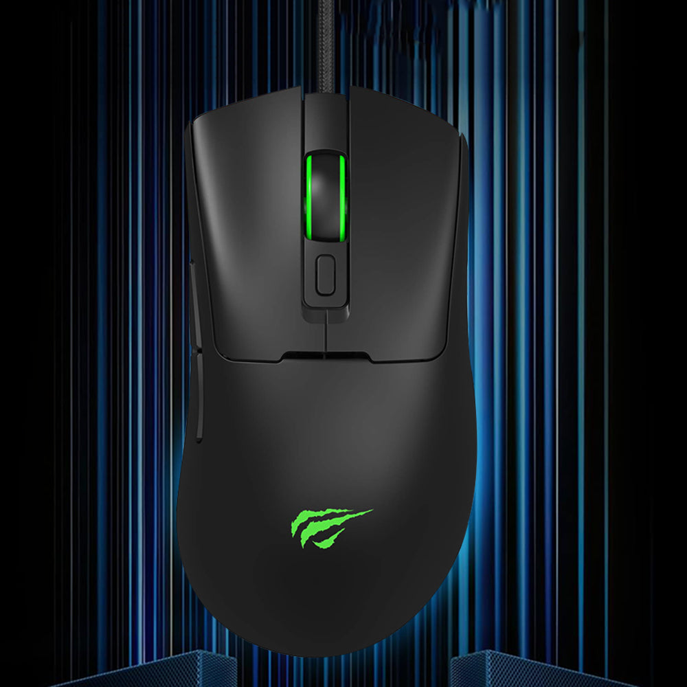 Mysz Gamingowa Przewodowa USB HAVIT MS966, RGB, 800DPI - 12000DPI, 1.6m, Czarna