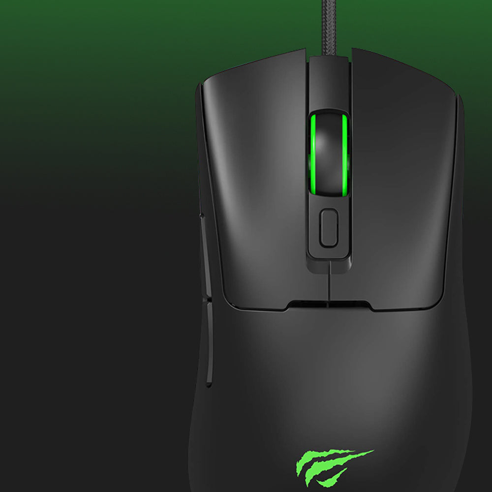 Mysz Gamingowa Przewodowa USB HAVIT MS966, RGB, 800DPI - 12000DPI, 1.6m, Czarna