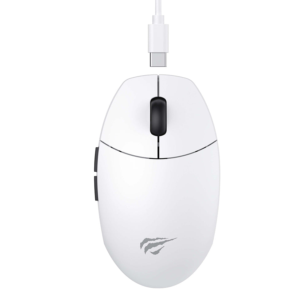 Mysz Gamingowa Bezprzewodowa HAVIT MS1039W, 800DPI - 7400DPI, Wi-Fi / Przewodowa, Biała