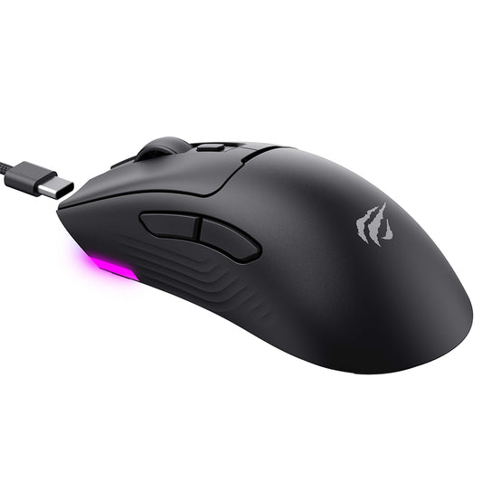 Mysz Gamingowa Bezprzewodowa HAVIT MS966WB, 800DPI - 10000DPI, BT / Wi-Fi / Przewodowa, Czarna