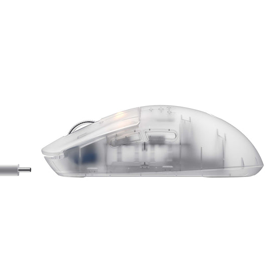 HAVIT MS970WB Pro Wireless Gaming Mouse, 800DPI - 12000DPI, BT / Wi-Fi / Wired, White Transparent