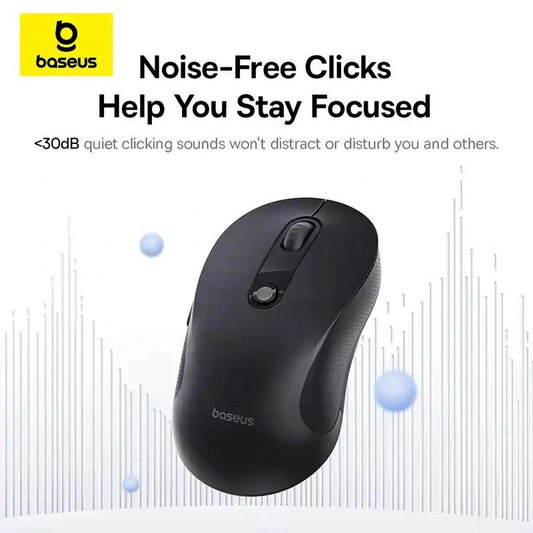 Wireless Mouse Baseus F02, 1600DPI, BT / Wi-Fi, Black B0203203