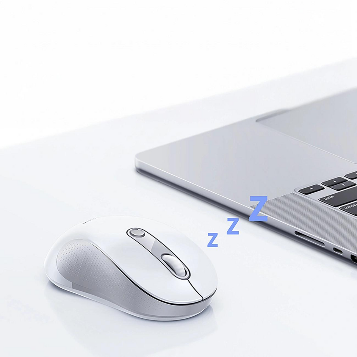 Mysz Bezprzewodowa Baseus F02, 4000DPI, BT / Wi-Fi, Biała B0203202