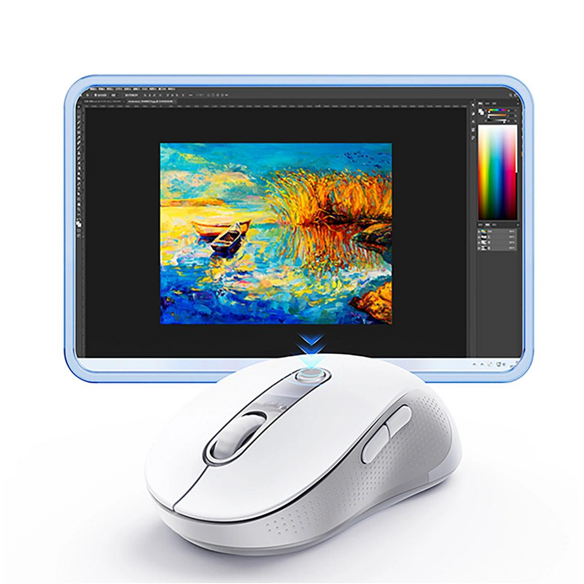 Mysz Bezprzewodowa Baseus F02, 4000DPI, BT / Wi-Fi, Biała B0203202