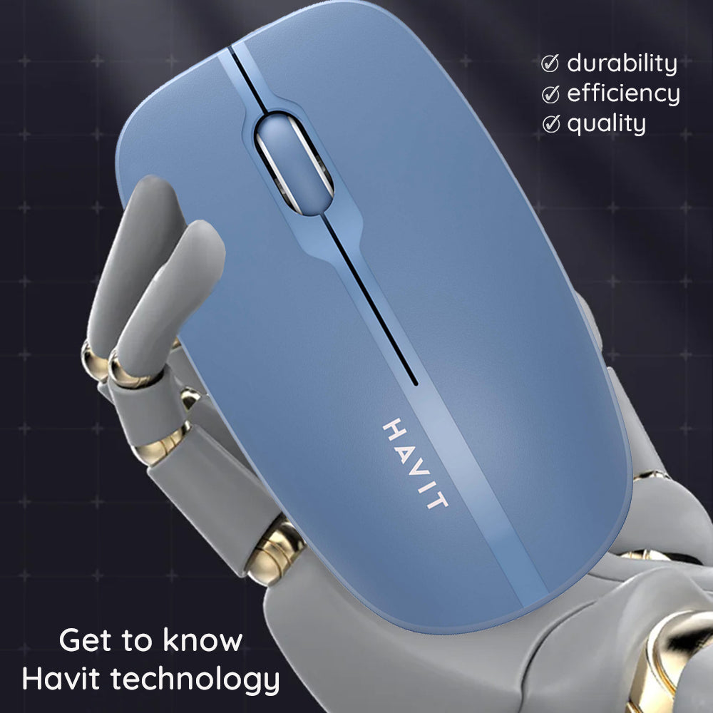 Mysz Bezprzewodowa HAVIT MS53WB, 1600DPI, Niebieska