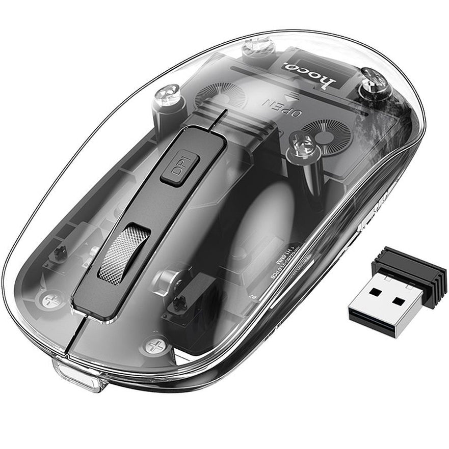 Bezprzewodowa mysz HOCO GM29, 1600DPI, BT / Wi-Fi, Czarna