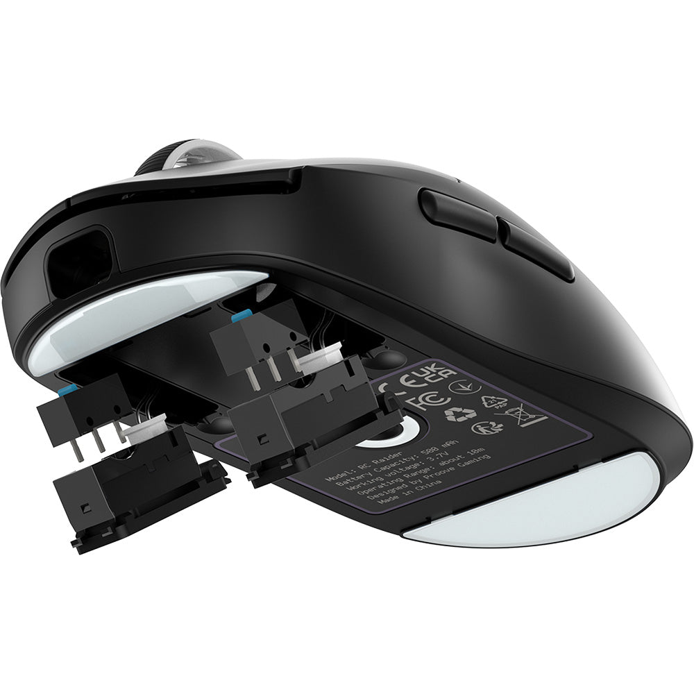 Mysz bezprzewodowa Proove RC Raider 8K, 800DPI - 32000DPI, BT / Wi-Fi / Przewodowa, Czarna WMRR00122001
