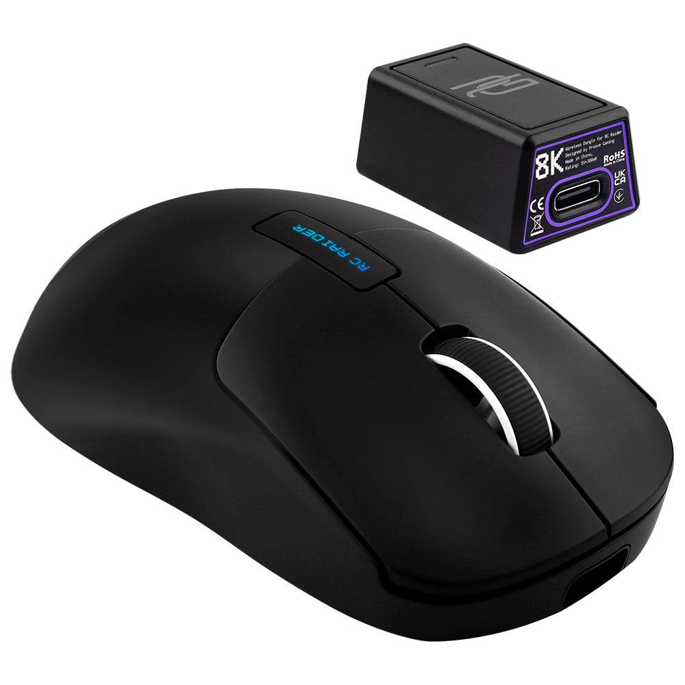 Mysz bezprzewodowa Proove RC Raider 8K, 800DPI - 32000DPI, BT / Wi-Fi / Przewodowa, Czarna WMRR00122001