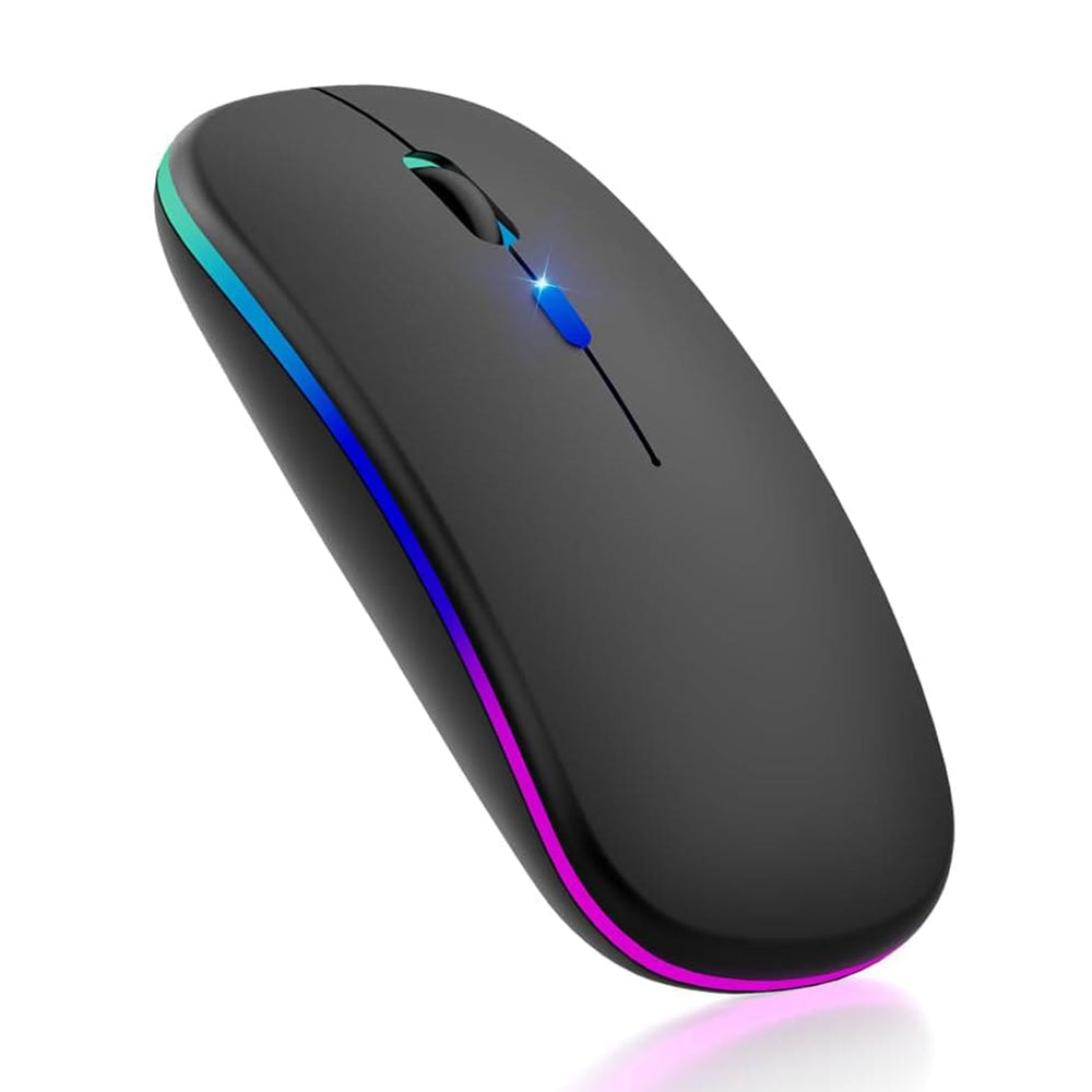 Mysz bezprzewodowa Techsuit M1, RGB, 1600DPI, BT / Wi-Fi, Czarna