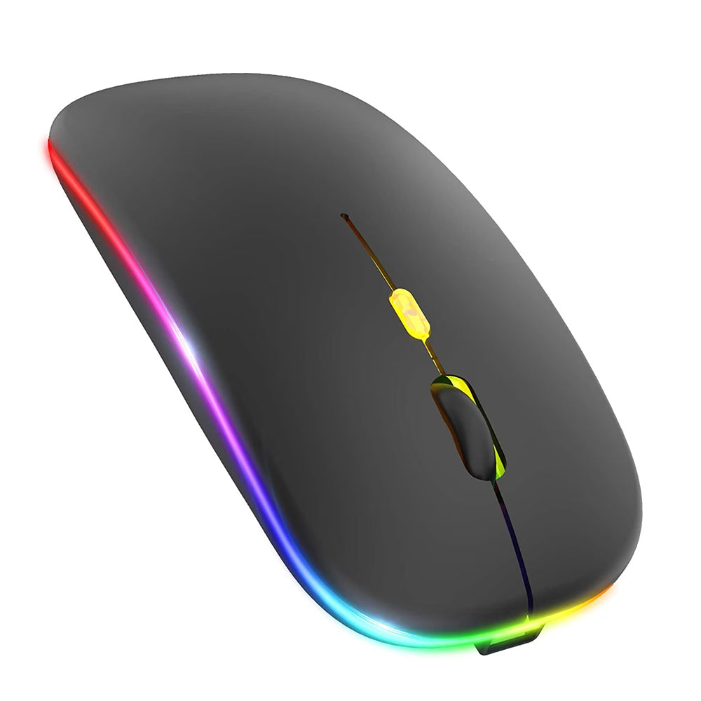 Mysz bezprzewodowa Techsuit M1, RGB, 1600DPI, BT / Wi-Fi, Czarna