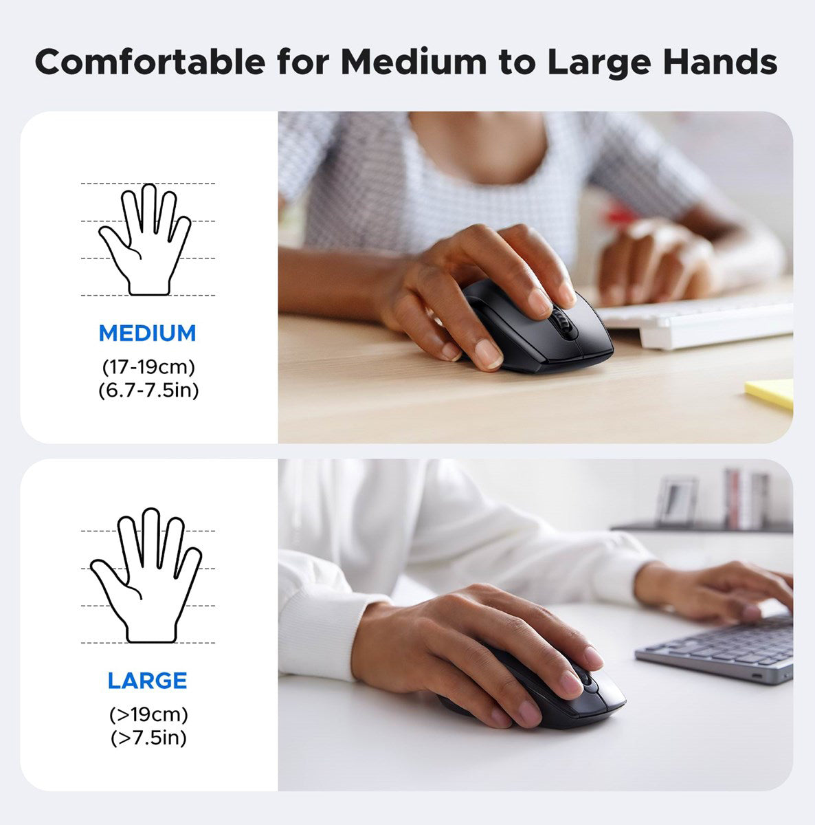 Bezprzewodowa mysz UGREEN M511, 1600DPI, Czarna