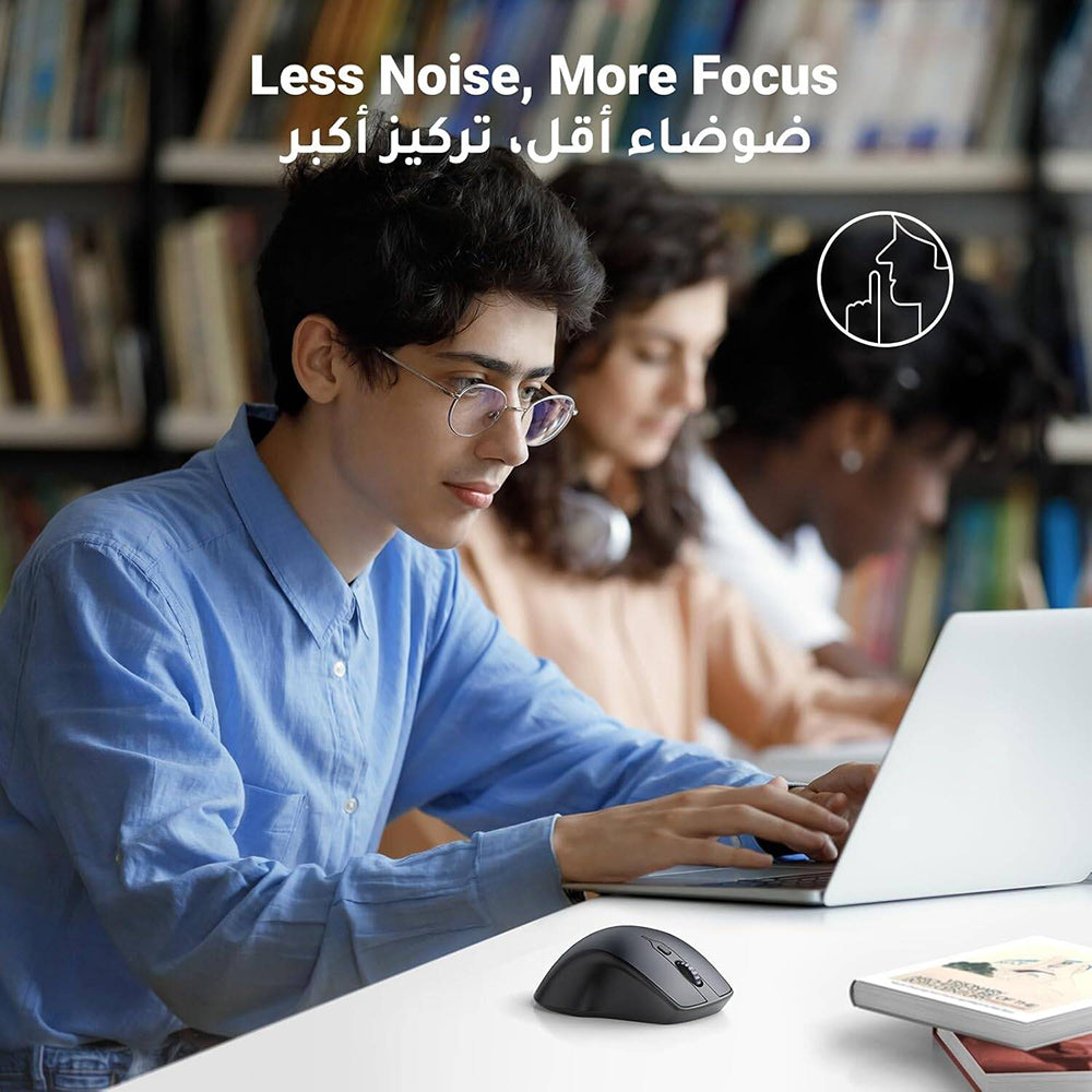 Mysz bezprzewodowa UGREEN MU101, 4000DPI, BT / Wi-Fi, Czarna